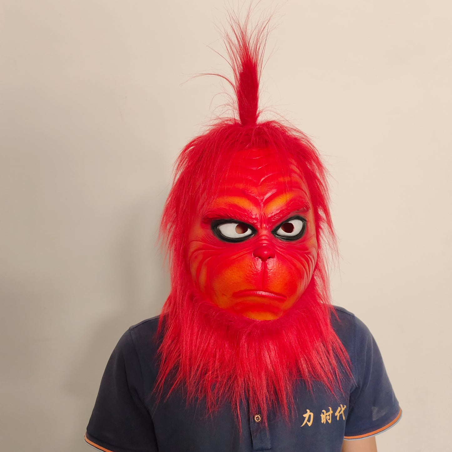 The Red Grinch Xmas Latex Mask Christmas Cosplay Furry Fur Party Costume