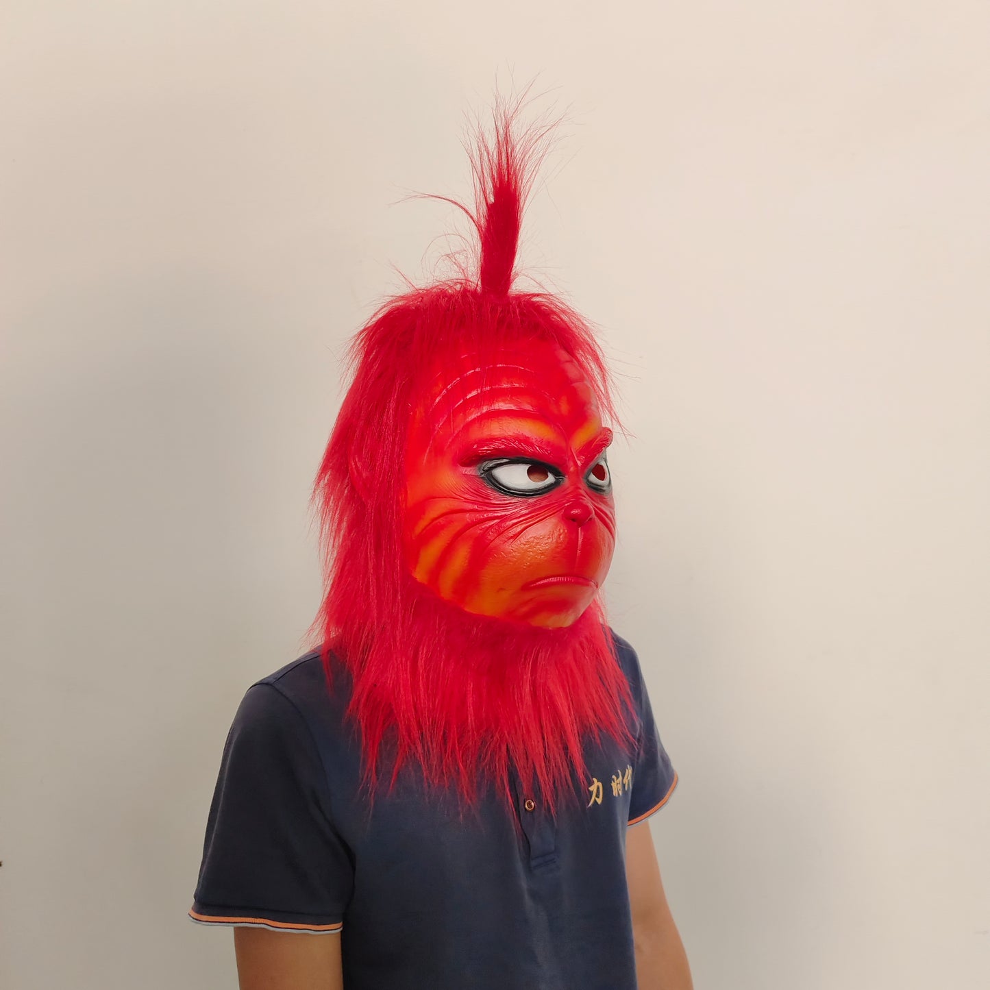 The Red Grinch Xmas Latex Mask Christmas Cosplay Furry Fur Party Costume
