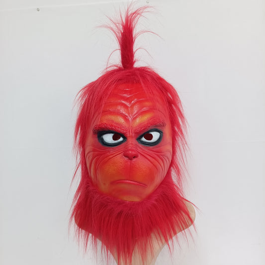 Red Grinch Cosplay Mask Xmas Cosplay Mask Latex Full Head Mask NEW