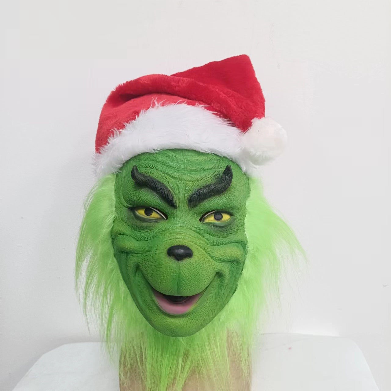 The Grinch Mask  Full Head Latex Xmas Christmas Cosplay Costume with hat