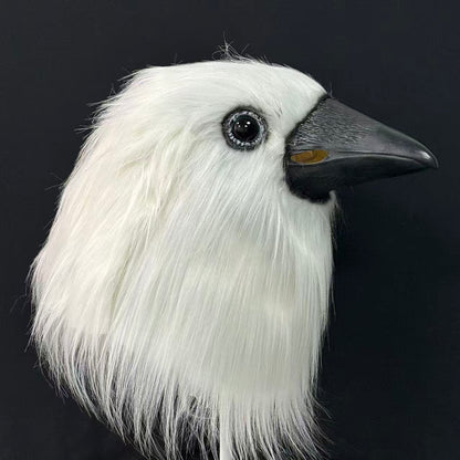 Halloween White Crow Head Latex Mask Cosplay Costume Props