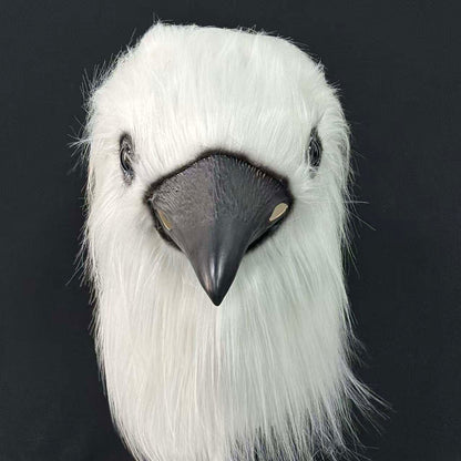 Halloween White Crow Head Latex Mask Cosplay Costume Props