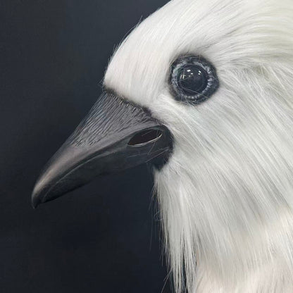 Halloween White Crow Head Latex Mask Cosplay Costume Props