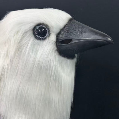 Halloween White Crow Head Latex Mask Cosplay Costume Props