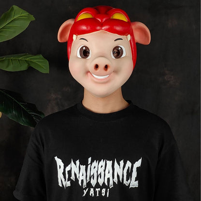 Cute Cartoon Pig Latex Mask Full Head Animal Mask Halloween Party Cosplay Fancy Dress Prop