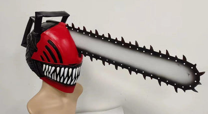 Mascarade Halloween effrayant tronçonneuse homme tête complète masque en latex