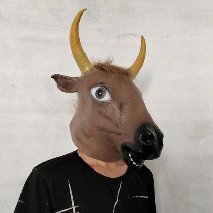 Mascarade Halloween Latex vache tête d'animal masque farce fête Cosplay Costume accessoire