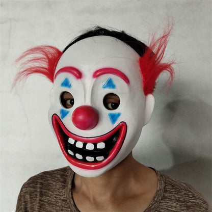 Green Hair Clown Halloween latex Face Mask Cosplay Props