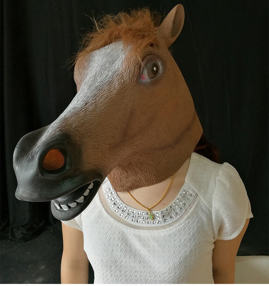 Horse Head Full Head Latex Mask