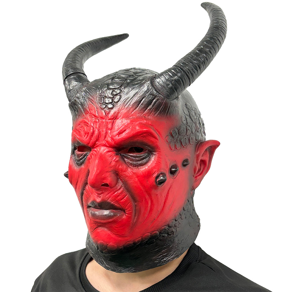 Red Demon Warrior Latex Mask