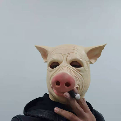 The Smooking Pig Latex Mask Halloween Full Head Party props