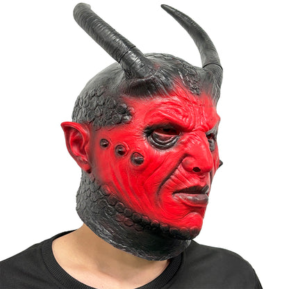 Red Demon Warrior Latex Mask