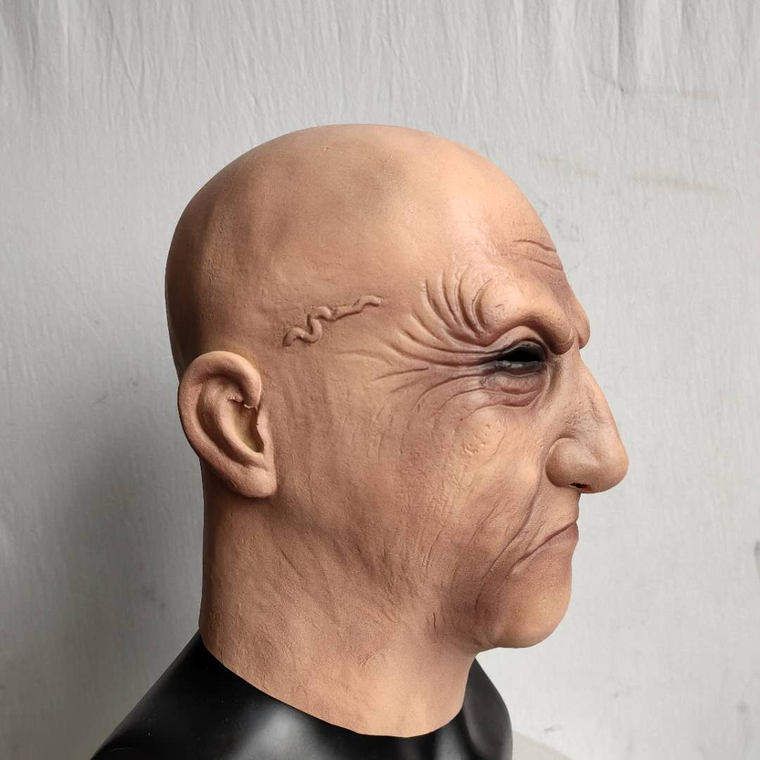 Realistic Male Latex Full Head Mask for Movie Roleplay Cosplay Halloween Props