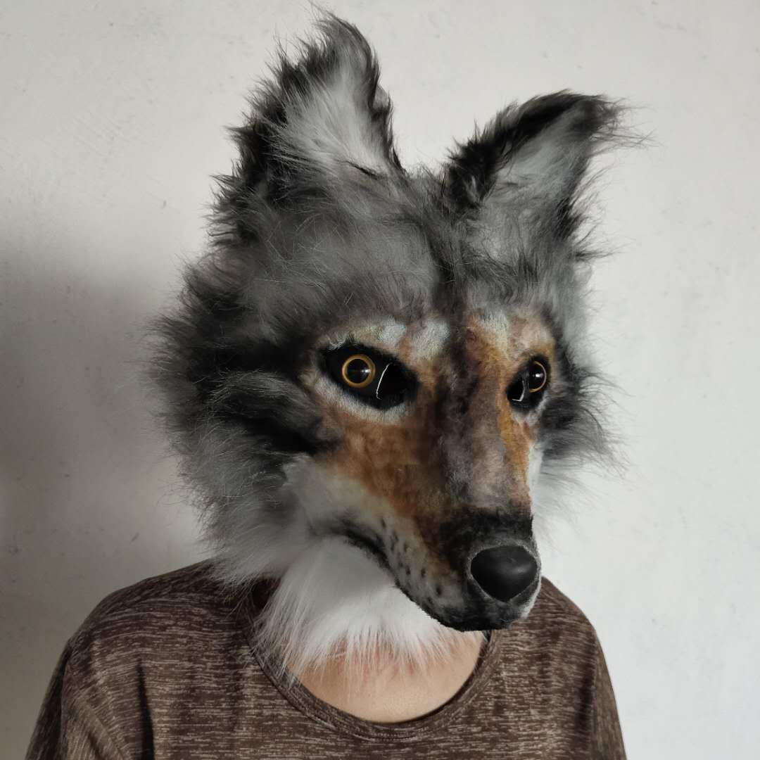 Halloween Wolf Head Latex Mask Cosplay Wolf Dog Animal Mask