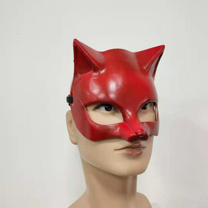 Cosplay Latex Mask Red Helmet Ladies Halloween Props