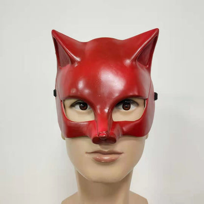 Cosplay Latex Mask Red Helmet Ladies Halloween Props