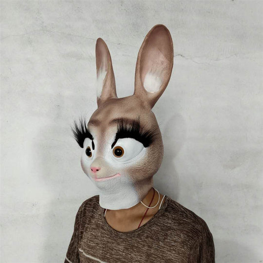 Judy Hopps Latex Mask Cosplay Prop Soft Emulsion Masks For Halloween Party