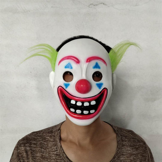 Green Hair Clown Halloween latex Face Mask Cosplay Props