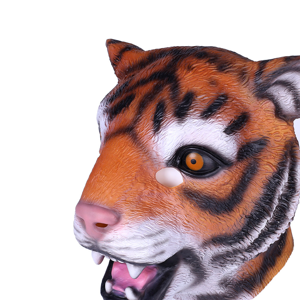 Tiger Animal Head Latex Mask Movie Fancy Dress Props