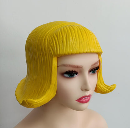 Latex Colored Bob-Style Women Fake Wig Headwear Cosplay Or Decoration Props