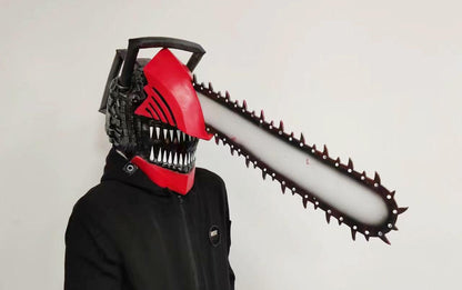 Mascarade Halloween effrayant tronçonneuse homme tête complète masque en latex