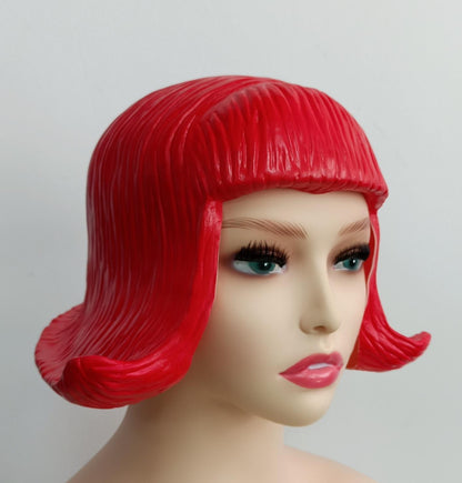 Latex Colored Bob-Style Women Fake Wig Headwear Cosplay Or Decoration Props