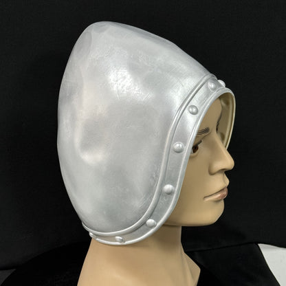Roman Gladiator Latex Head Hood Vintage Rivet Soldier Helmet Cosplay Accessory