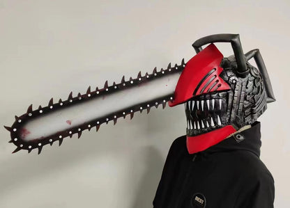 Mascarade Halloween effrayant tronçonneuse homme tête complète masque en latex