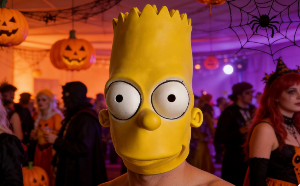 "Les Simpsons Bart Costume Masque Latex Adulte Taille Unique"