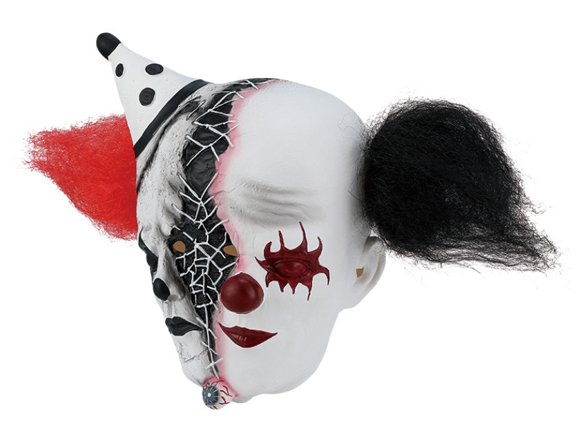 Two-Faced Fake Stitched Clown Latex Mask Halloween Horror Cosplay Props