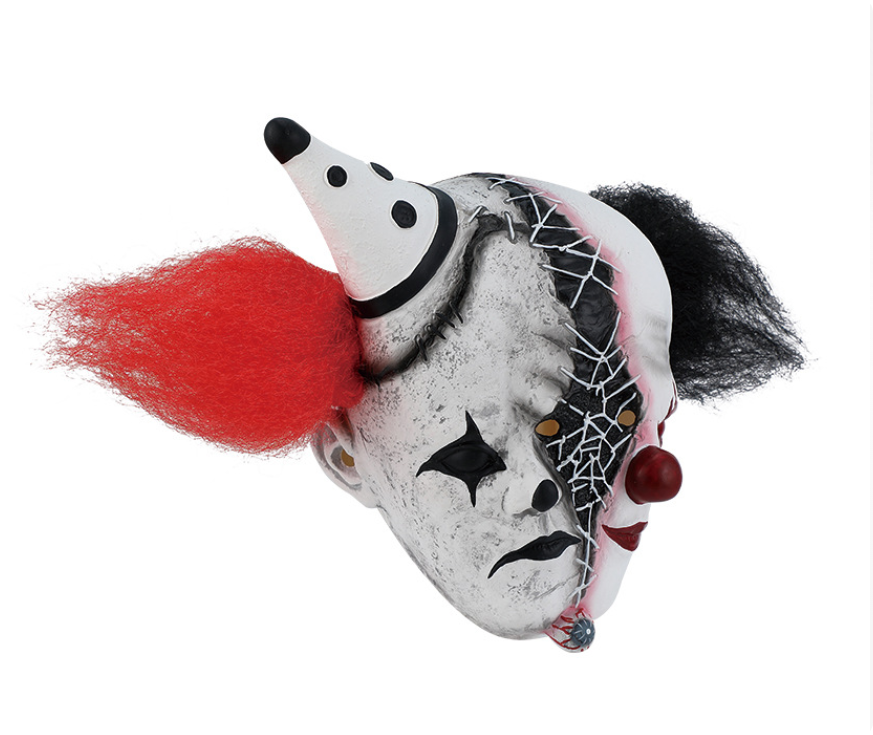Two-Faced Fake Stitched Clown Latex Mask Halloween Horror Cosplay Props