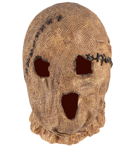 Creepy Burlap Sack Scarecrow Full Head Latex Mask Adult Halloween Fancy Dress