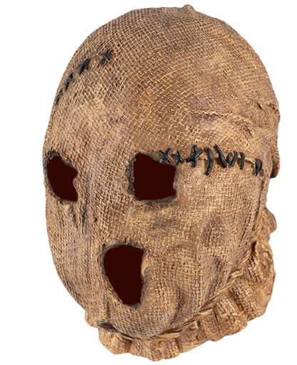 Creepy Burlap Sack Scarecrow Full Head Latex Mask Adult Halloween Fancy Dress