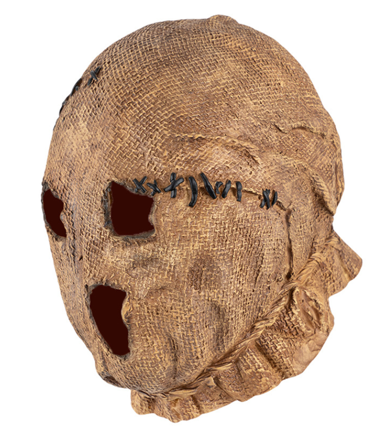 Creepy Burlap Sack Scarecrow Full Head Latex Mask Adult Halloween Fancy Dress