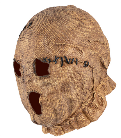 Creepy Burlap Sack Scarecrow Full Head Latex Mask Adult Halloween Fancy Dress