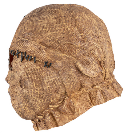 Creepy Burlap Sack Scarecrow Full Head Latex Mask Adult Halloween Fancy Dress