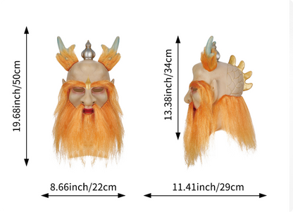 Soft Latex Dragon King Full Head Mask Journey to the West Halloween Cosplay Prop