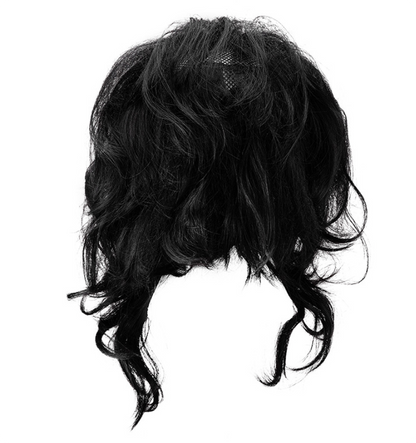 Scary Stitched Skull Mask with Long Black Wig Latex Horror Full Head Mask Halloween Cosplay Prop