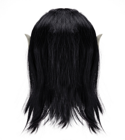 Horror Vampire Demon Mask with Long Black Hair Latex Full Head Halloween Cosplay Mask