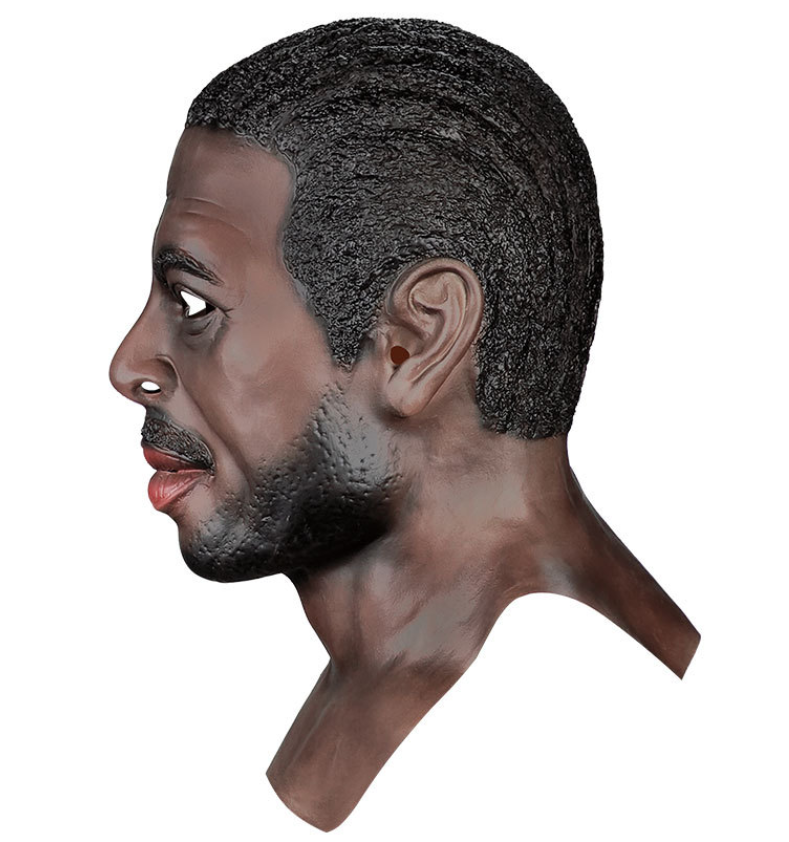 Realistic Black Man Latex Mask Full Head Male Mask  Human Face Disguise Mask for Halloween Cosplay