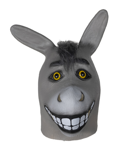 Donkey Mask Latex Full Head Mask Shrek Donkey Cosplay Halloween Fancy Dress Party Costume Prop