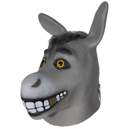 Donkey Mask Latex Full Head Mask Shrek Donkey Cosplay Halloween Fancy Dress Party Costume Prop