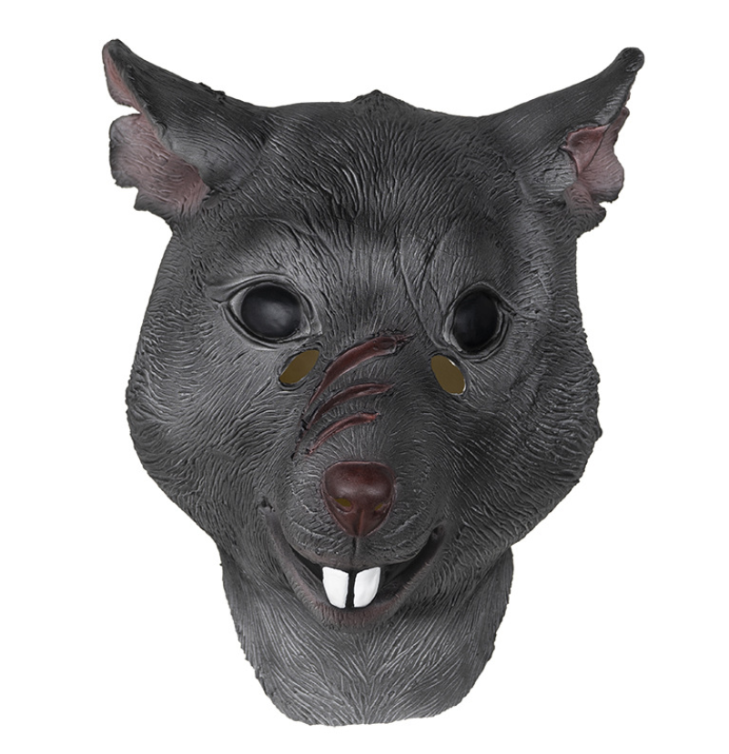 Rat Mask Latex Full Head Mask Scary Rat Animal Mask Halloween Fancy Dress Cosplay Costume Prop