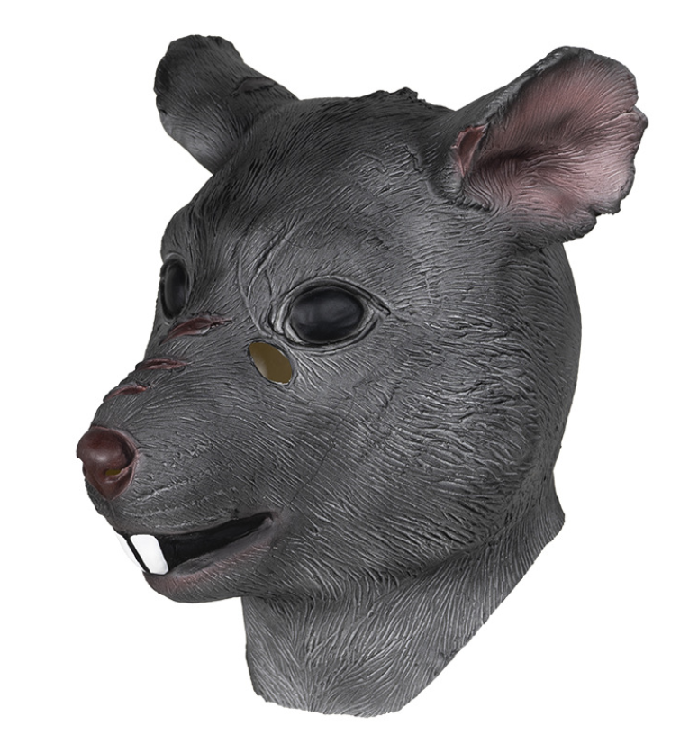 Rat Mask Latex Full Head Mask Scary Rat Animal Mask Halloween Fancy Dress Cosplay Costume Prop