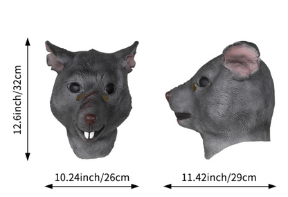 Rat Mask Latex Full Head Mask Scary Rat Animal Mask Halloween Fancy Dress Cosplay Costume Prop
