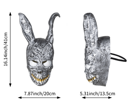 Frank The Rabbit Latex Mask Silver Scary Bunny Skull Mask Halloween Cosplay Fancy Dress Costume Mask
