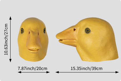 Yellow Duck Latex Mask Full Head Realistic Duck Animal Mask Halloween Fancy Dress Cosplay Party Mask