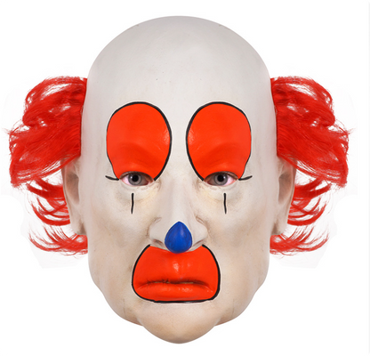 Scary Clown Latex Mask Full Head Bald Clown Mask with Red Hair Halloween Horror Fancy Dress Cosplay