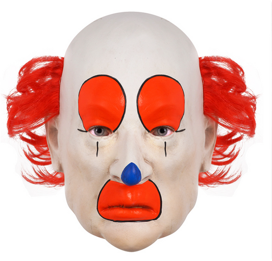 Scary Clown Latex Mask Full Head Bald Clown Mask with Red Hair Halloween Horror Fancy Dress Cosplay