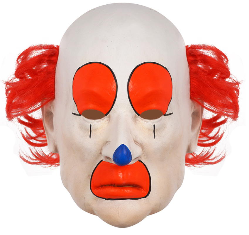 Scary Clown Latex Mask Full Head Bald Clown Mask with Red Hair Halloween Horror Fancy Dress Cosplay